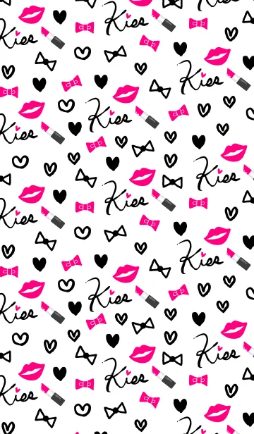 [LINE着せ替え] キスマーク、リボン、ハートの画像1