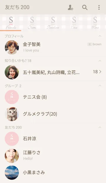 [LINE着せ替え] INITIAL -S- Ribbon＆Checkの画像2