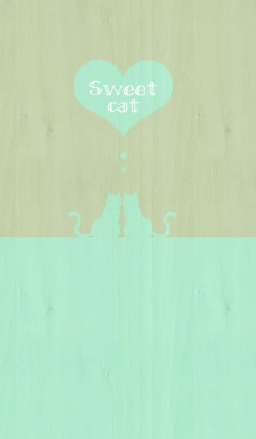 [LINE着せ替え] sweet cat 【Wood Green】の画像1