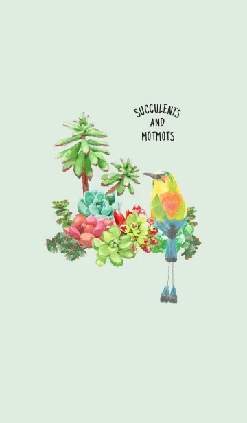 [LINE着せ替え] 多肉植物と南国の鳥の画像1