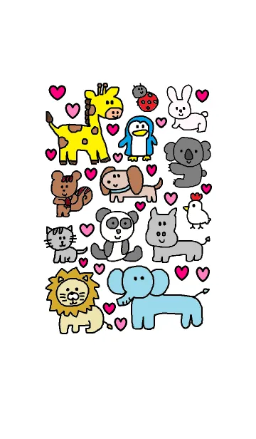 [LINE着せ替え] 沢山のかわいい動物のきせかえの画像1