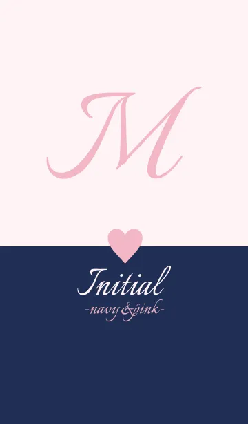 [LINE着せ替え] Initial "M" -navy＆pink-の画像1