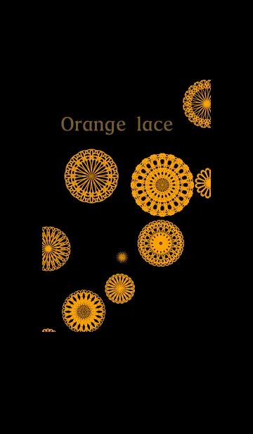 [LINE着せ替え] お花とリボンレース-オレンジ-の画像1