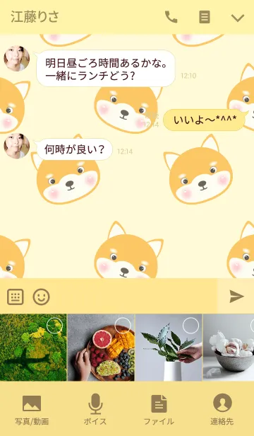 [LINE着せ替え] Simple Shiba inu Dog theme V.3の画像4