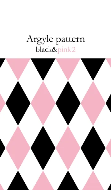 [LINE着せ替え] Argyle pattern -black ＆ pink2-の画像1