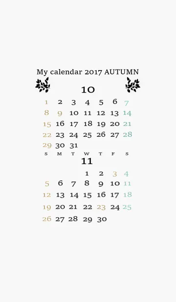 [LINE着せ替え] My calendar 10-11.2017の画像1