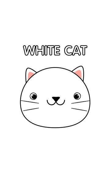 [LINE着せ替え] simple Cute White Cat theme vr.2の画像1