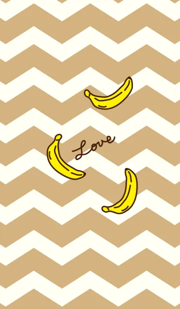 [LINE着せ替え] バナナ-茶色ジグザグ-の画像1