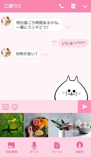 [LINE着せ替え] きょうこ専用かわいいネコの名前着せかえの画像4