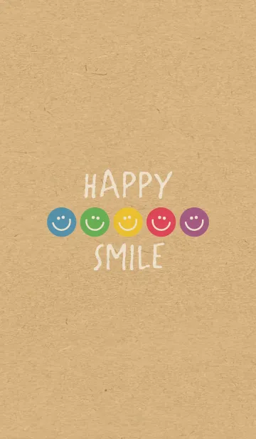 [LINE着せ替え] HAPPY SMILE -5color KRAFT-の画像1