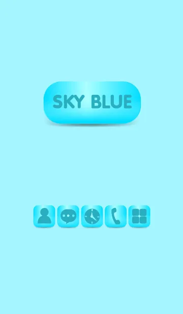 [LINE着せ替え] Simple Sky Blue Button theme v.2の画像1