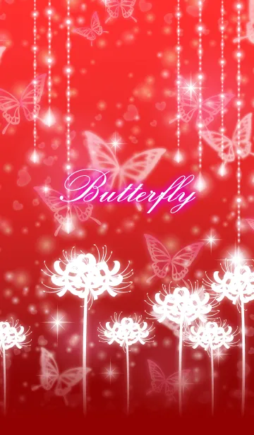 [LINE着せ替え] Butterfly 幻想蝶々-赤-の画像1
