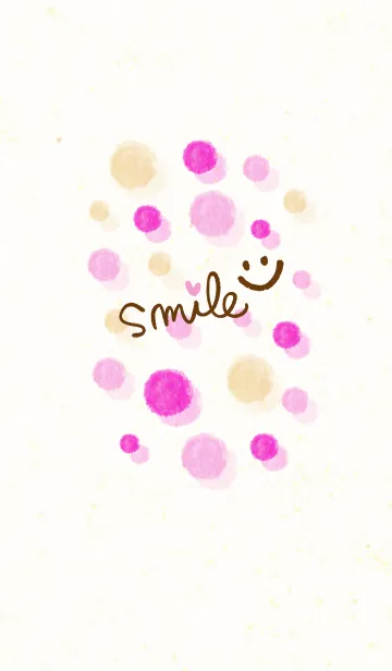 [LINE着せ替え] スマイルハートにこちゃん4-水彩水玉-の画像1