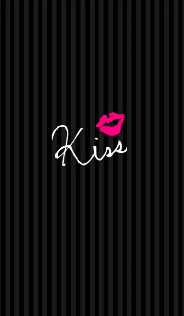 [LINE着せ替え] Kiss-黒ストライプ-の画像1
