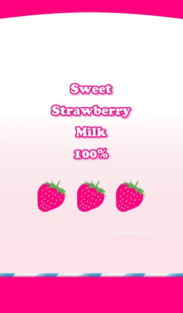 [LINE着せ替え] スイート ストロベリー ミルク 100%の画像1