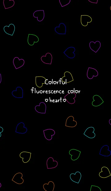 [LINE着せ替え] カラフルな蛍光色ハートの画像1