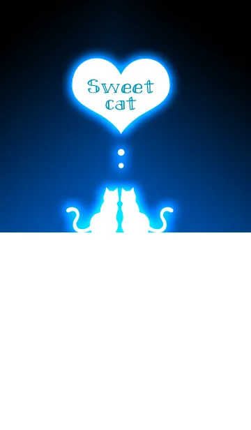 [LINE着せ替え] sweet cat 【Blue Light】の画像1