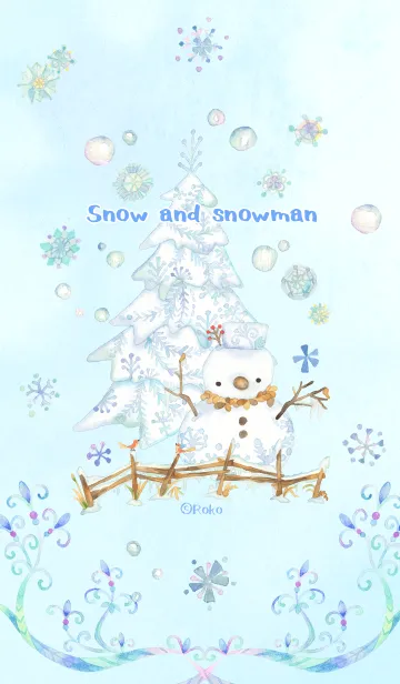 [LINE着せ替え] 雪とスノーマンの画像1