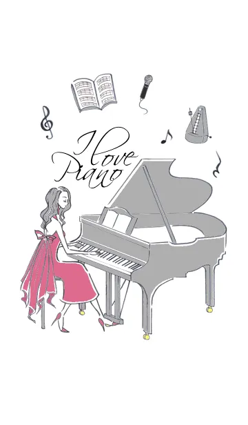 [LINE着せ替え] I LOVE Piano -LOVE series 08-の画像1