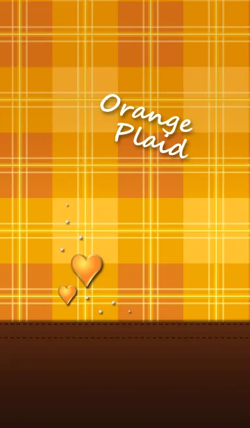 [LINE着せ替え] おしゃれな秋のチェック柄 オレンジの画像1