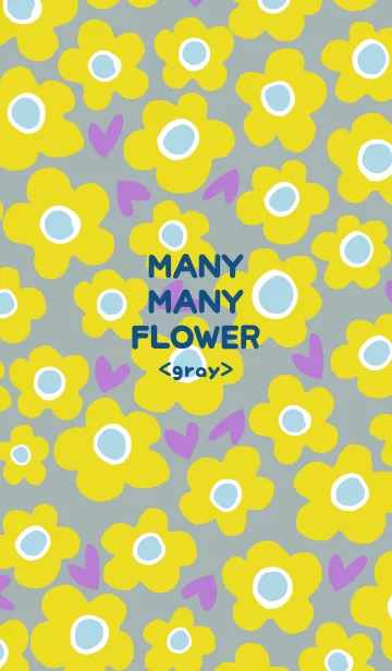 [LINE着せ替え] MANY MANY FLOWER <gray>の画像1