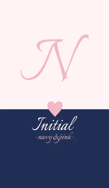 [LINE着せ替え] Initial "N" -navy＆pink-の画像1