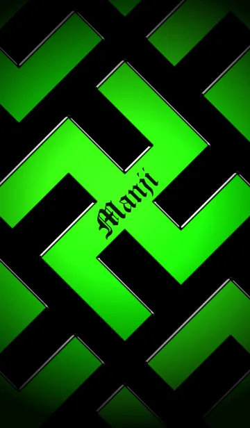 [LINE着せ替え] 卍 MANJI - LIME GREEN ＆ BLACK - CRAZYの画像1