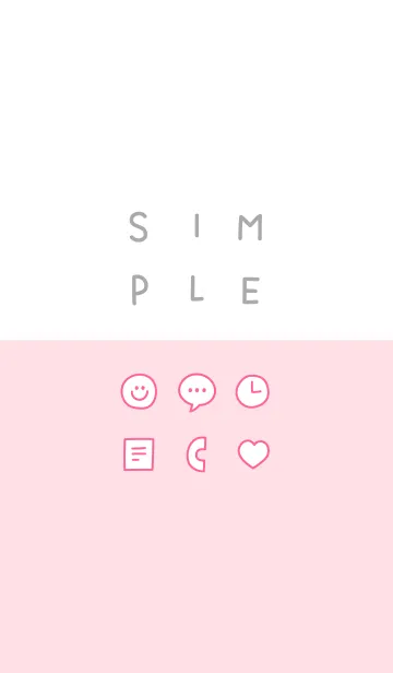 [LINE着せ替え] シンプル / ホワイトピンクの画像1