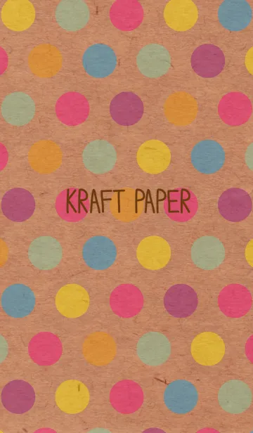 [LINE着せ替え] クラフト紙-カラフルドット6-の画像1