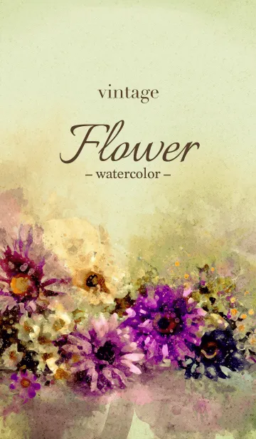[LINE着せ替え] vintage Flower -watercolor-の画像1