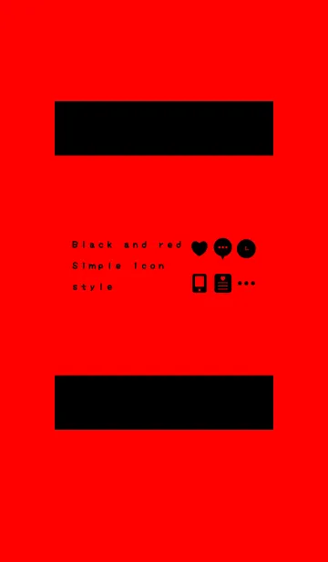Black and red Simple icon styleの着せ替えメイン画像