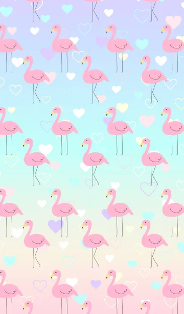 [LINE着せ替え] ハッピーハートフラミンゴ8の画像1