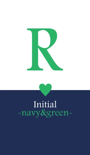 Initial "R" -navy＆green-の着せ替えメイン画像