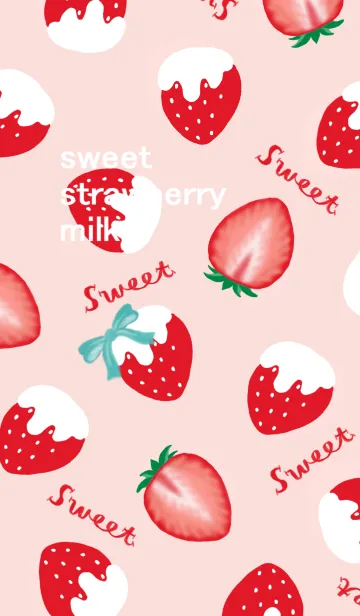 [LINE着せ替え] Sweet Strawberry Milk！の画像1
