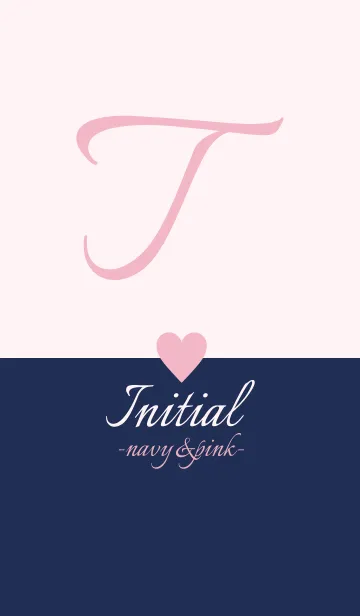 [LINE着せ替え] Initial "T" -navy＆pink-の画像1