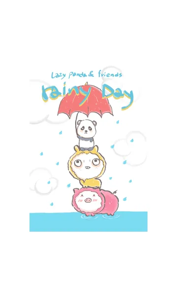 [LINE着せ替え] Lazy_panda ＆ friends : rainy Dayの画像1