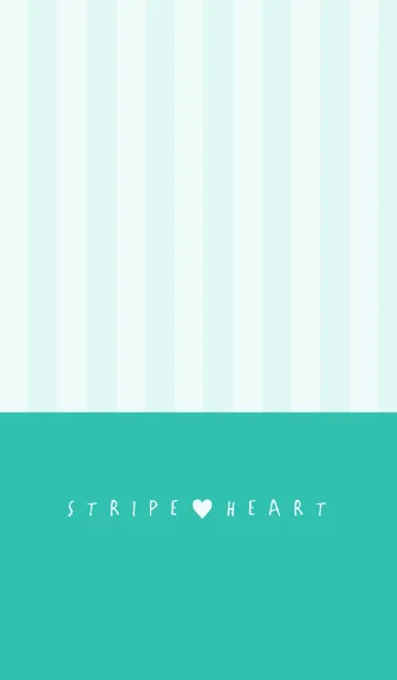 [LINE着せ替え] STRIPE＆HEART TURQUOISEBLUEの画像1