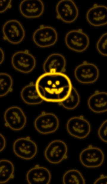 [LINE着せ替え] ゆるゆるネオンカボチャの画像1