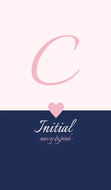 [LINE着せ替え] Initial "C" -navy＆pink-の画像1