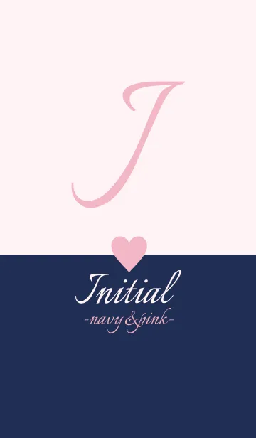 [LINE着せ替え] Initial "J" -navy＆pink-の画像1
