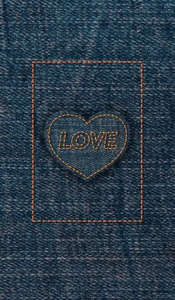 [LINE着せ替え] ラブ＆ハートのデニムの画像1