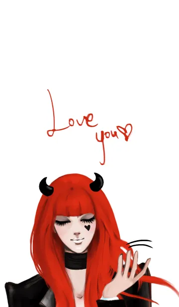 [LINE着せ替え] REA-red devil girl ver.2の画像1