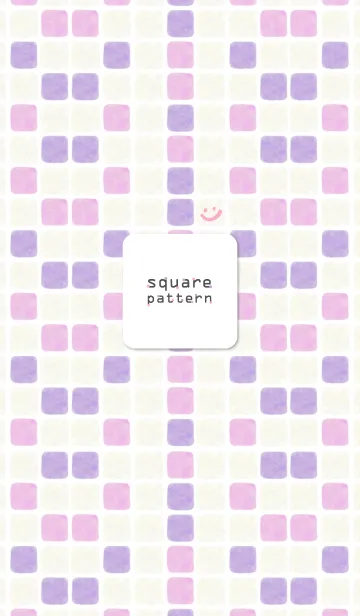 [LINE着せ替え] 四角パターン4-ちょこっとスマイル-の画像1