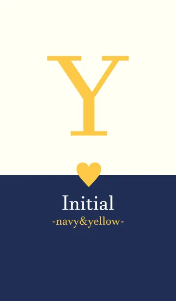 Initial "Y" -navy＆yellow-の着せ替えメイン画像