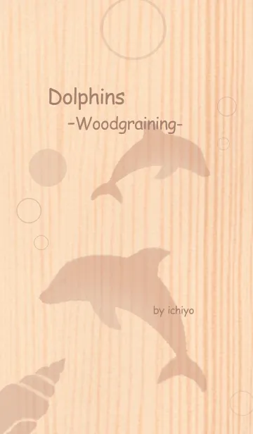 [LINE着せ替え] Dolphins -Woodgraining-の画像1