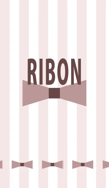 [LINE着せ替え] リボン＆ストライプ(ブラウン)の画像1