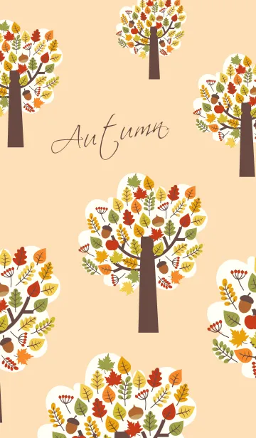 [LINE着せ替え] 秋の紅葉と北欧の森の画像1