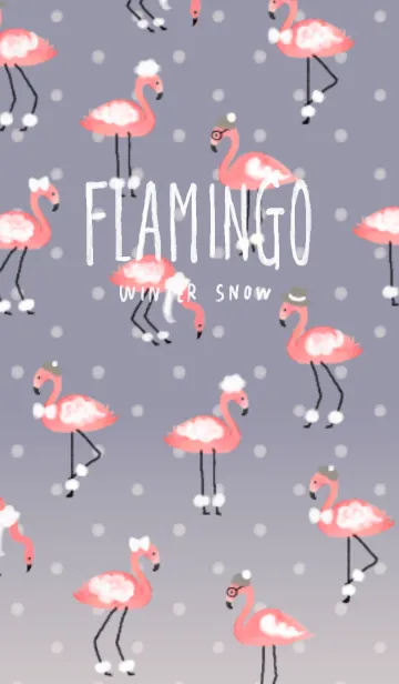 [LINE着せ替え] Happy Flamingo-Winter Snow-の画像1