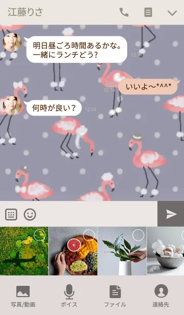 [LINE着せ替え] Happy Flamingo-Winter Snow-の画像4