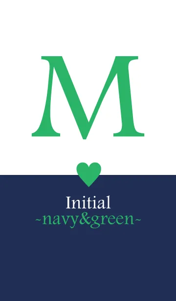 [LINE着せ替え] Initial "M" -navy＆green-の画像1